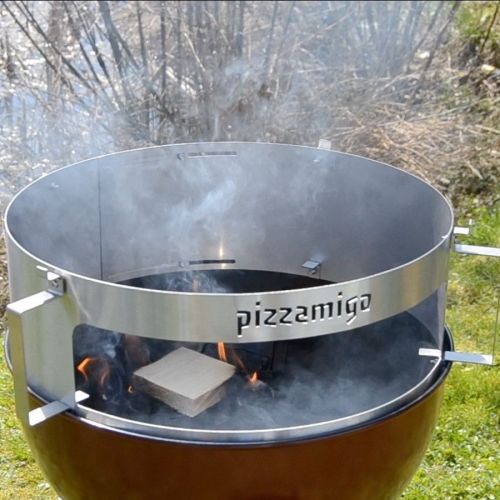 Four à Pizza Rond Professionnel 14 Pouces - Plaque Cuisson Filet Antiadhésif Grille Barbecue Aluminium